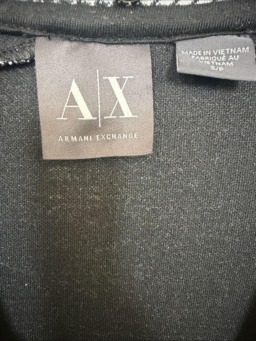 A/X Armani Exchange Men's Black & White Houndstooth Zip-Up Sweater Jacket - Picture 3 of 8